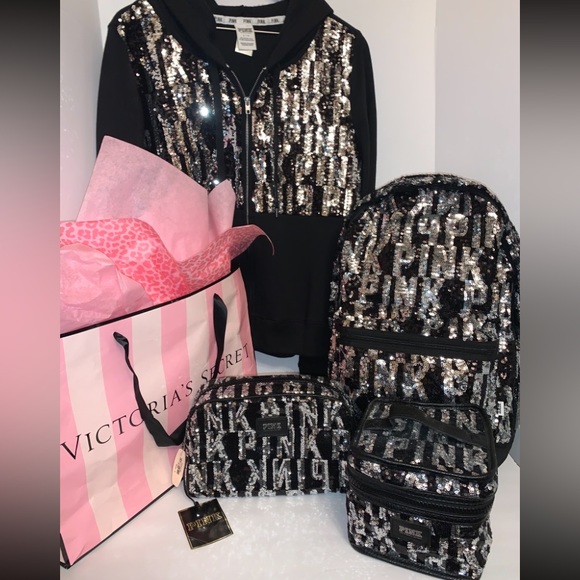 VS PINK RARE New Fashion Show Sequin Beauty Case - Picture 5 of 5